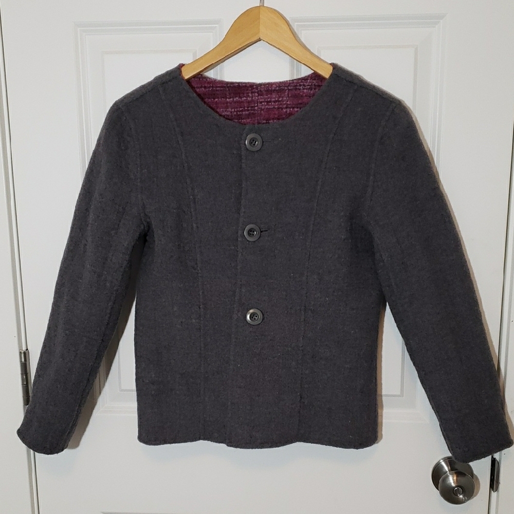 Pendleton Elegant Plum Gray Reversible Tweed Wool… - image 2